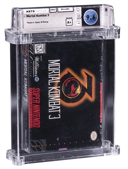 1995 SNES Super Nintendo (USA) "Mortal Kombat 3" Made in Japan Sealed Video Game - WATA 9.6/A+